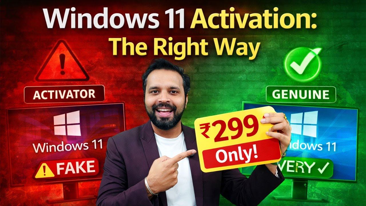 Activate Windows 11 Safely in 2 Minutes (300 Rs. Only/-)