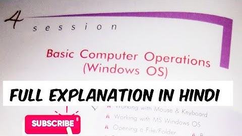Basic computer operations windows OS class9 full explanation in Hindi information technology SumitaA