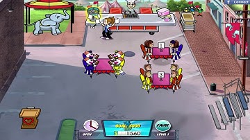 Diner Dash 5: BOOM! Walkthrough - Level #11 - Squid Row - Clowns