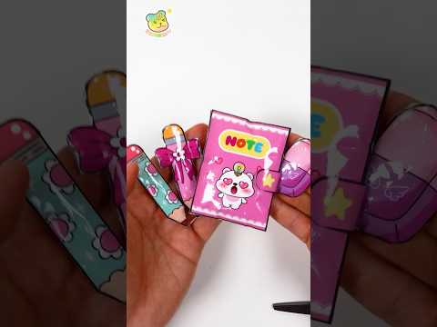 DIY Backpack&school supplies miniature🎒초귀욤 학용품과 백팩 미니어처 만들기🎒