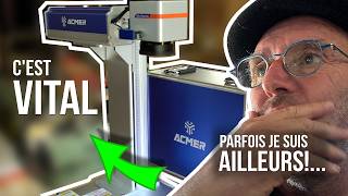 GRAVER en PROFONDEUR la PIERRE avec un LASER FIBRE 30W #acmer #gravurelaser