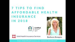 7 Tips to Find an Affordable Health Insurance Plan in 2018