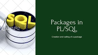 #Oracle #PLSQL #Packages