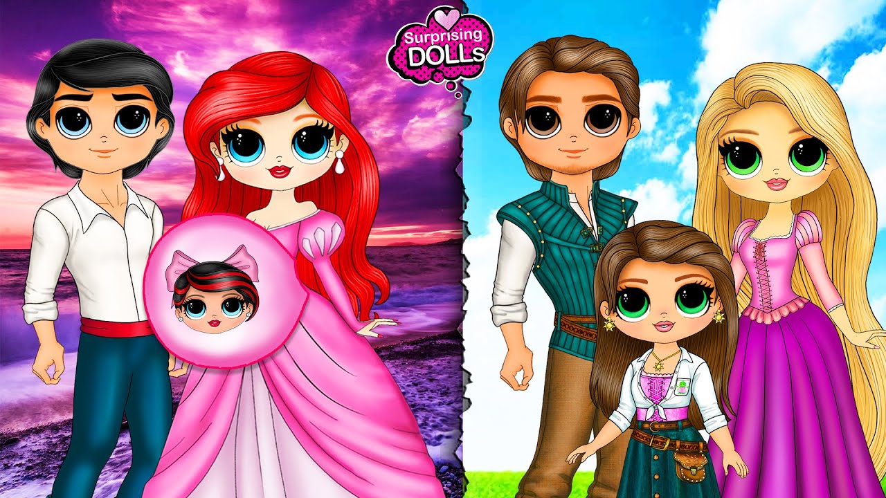 Disney Princesses, Ladybug,  Elsa, Monster High become parents| SurprisingDolls Best Paper DIY