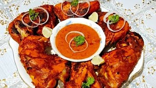 Bina tandoor aur oven ke banaye restaurant jaisi tandoori chicken | Tandoori Chicken with Dip