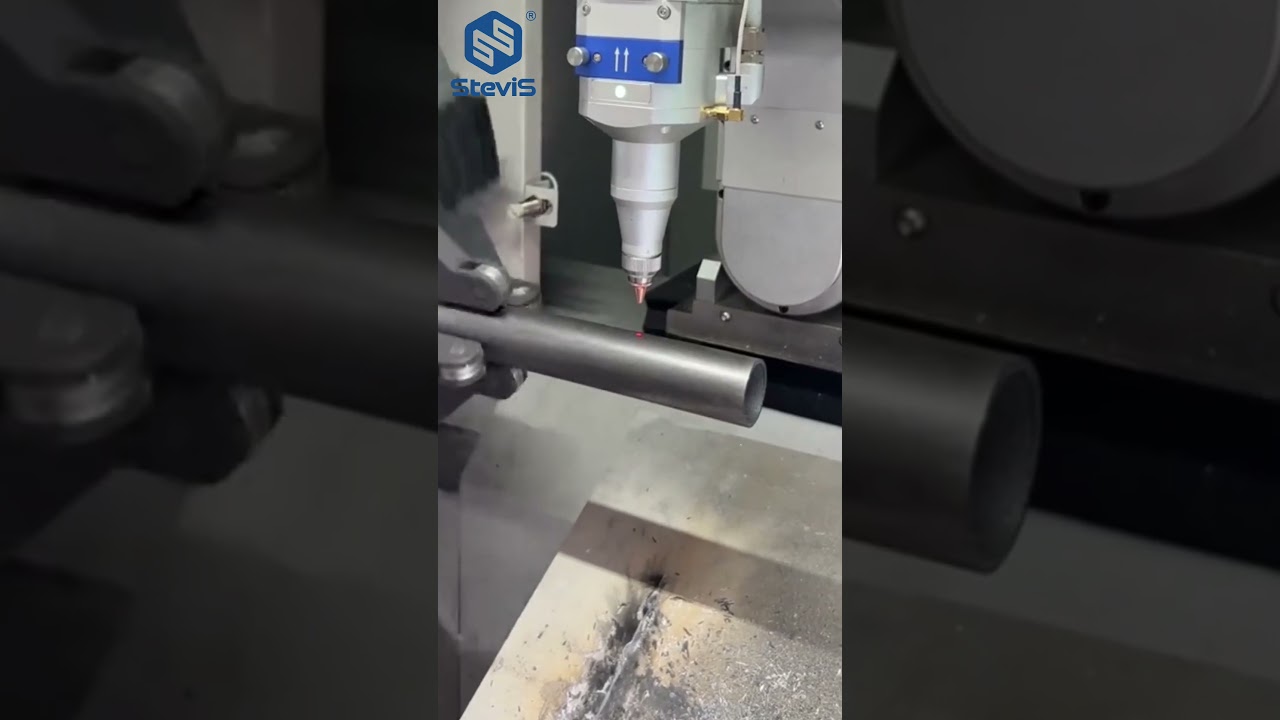 [SteviS Laser] Thick carbon steel round pipe 3D 5-axis laser cutting machine, bevel arc cutting pipe