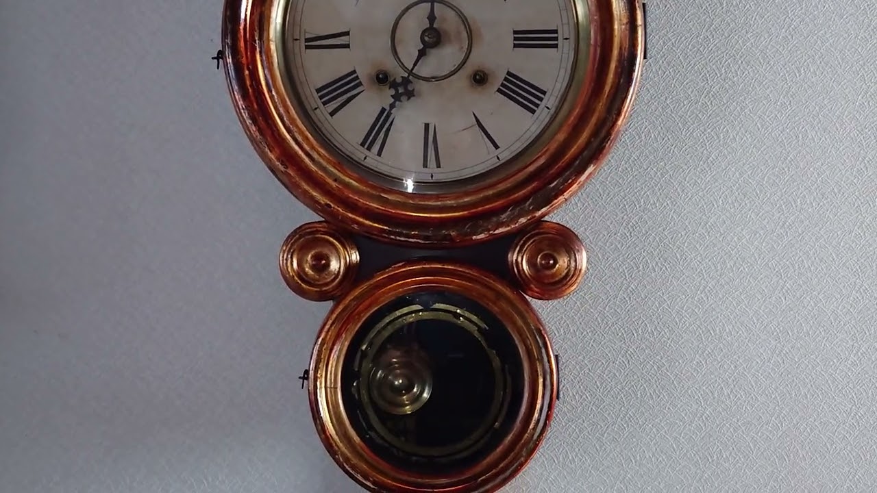 E.INGRAHAM 金箔本四ツ丸達磨型ゼンマイ振り子時計 - YouTube