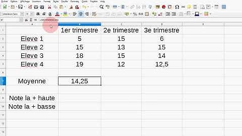Insérer une formule dans une cellule avec LibreOffice calc