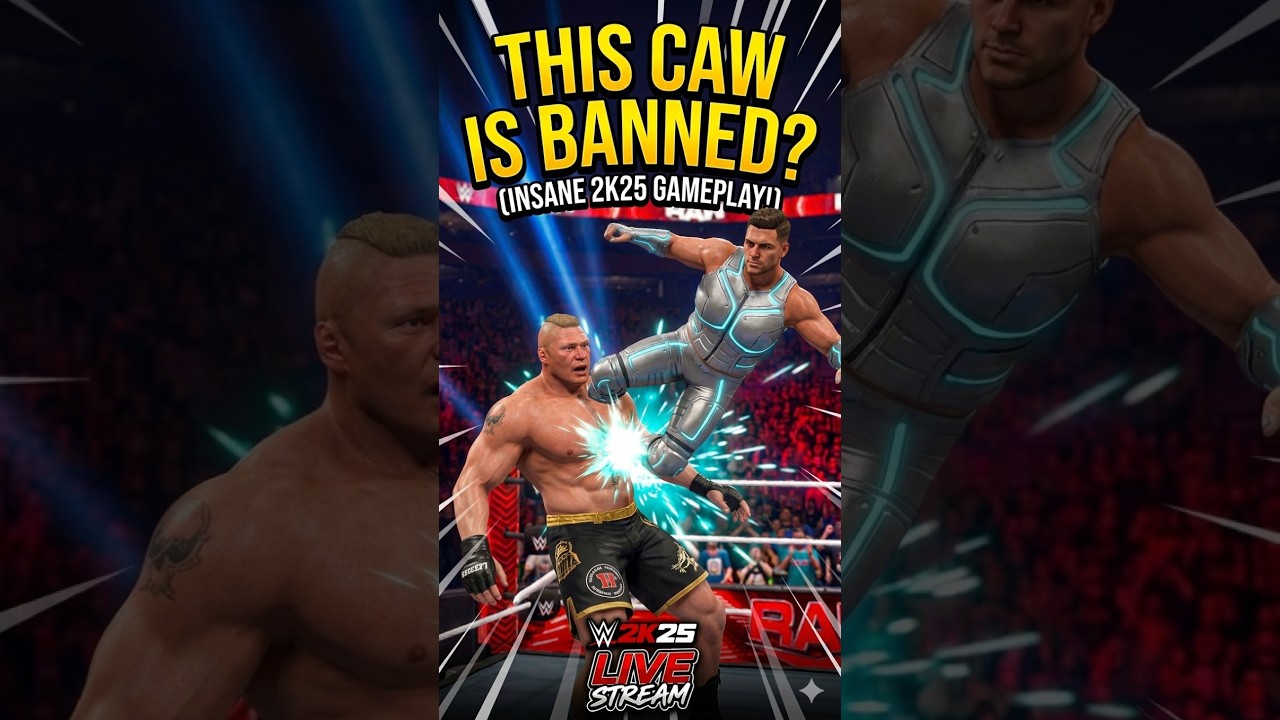 #THIS CAW IS BANNED? 🚫 WWE 2K25 Insane Gameplay #wwe #shortslive #verticallive
