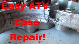 Fixing a Hole in an ATV Case, Honda TRX200SX Stator Cover Damage Repair!