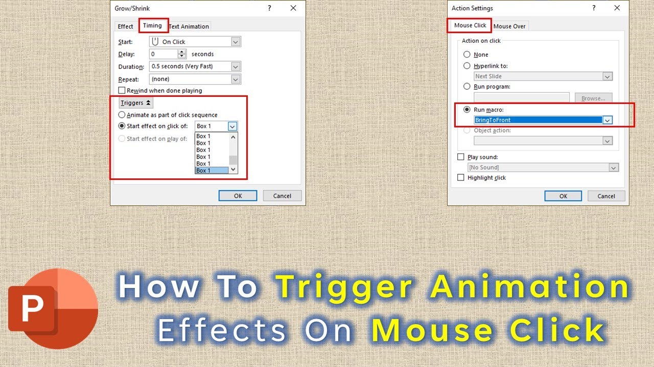 powerpoint presentation mouse click