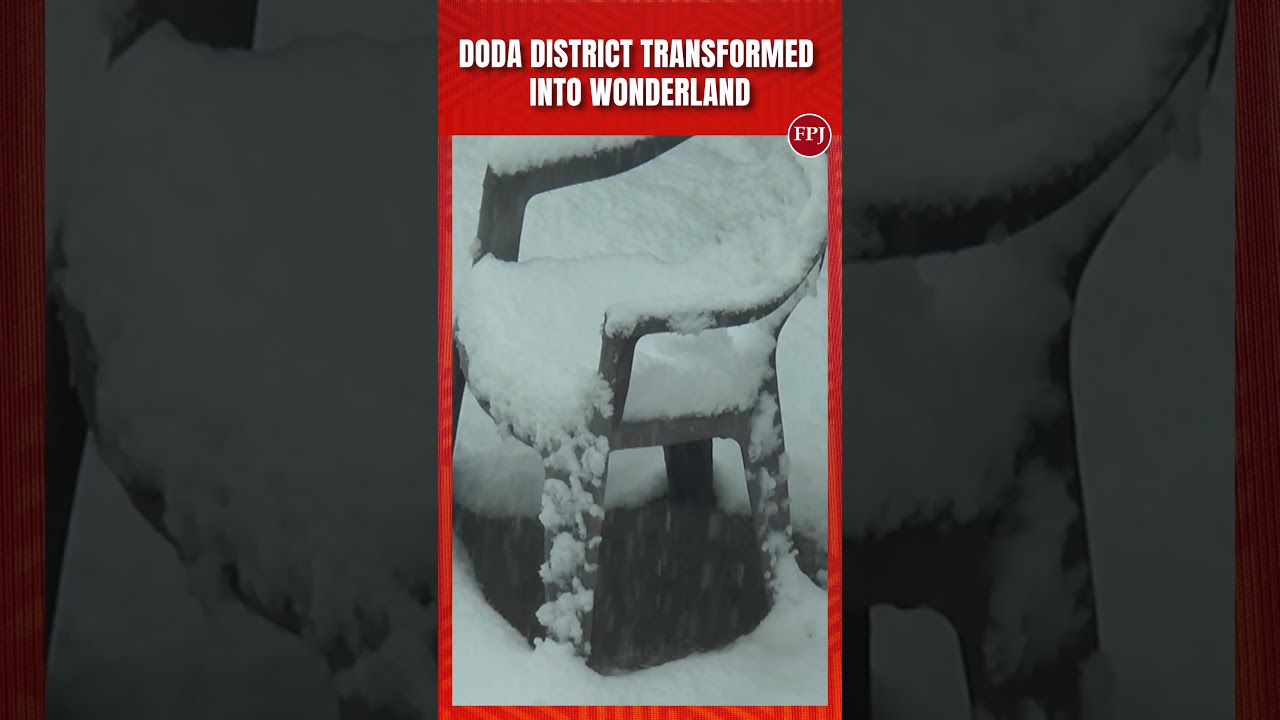 J&K: Doda district transformed into picturesque beauty after fresh snowfall