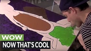 World Record Holder For Longest Tongue Paints Portrait With It