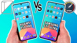 Huawei P50 Pro vs Samsung Galaxy S21 Ultra Speed Test screenshot 3