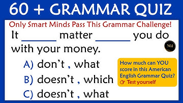 60+ American English Grammar Quiz Challenge | Grammar Test That 99% of People Fail!|No.1 Quality Eng