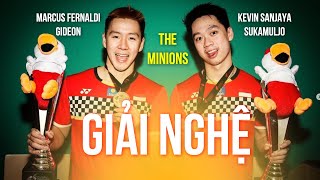 KEVIN SANJAYA SUKAMULJO - MARCUS GIDEON GIẢI NGHỆ - TẠM BIỆT CẶP ĐÔI MINIONS #badminton #caulong