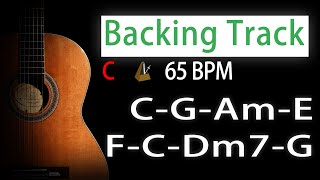 Video thumbnail of "Rock Pop Backing Track C Major / 65 BPM / C-G-Am-Em-F-C-Dm7-G / Guitar Backing Track"