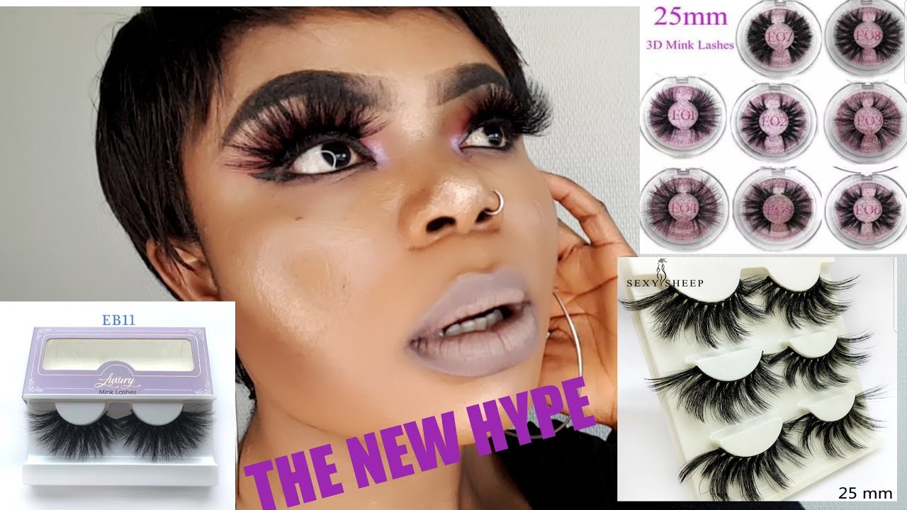 *HUGE*25 MM  ALIEXPRESS mink LASHES TRY ON HAUL. OMG