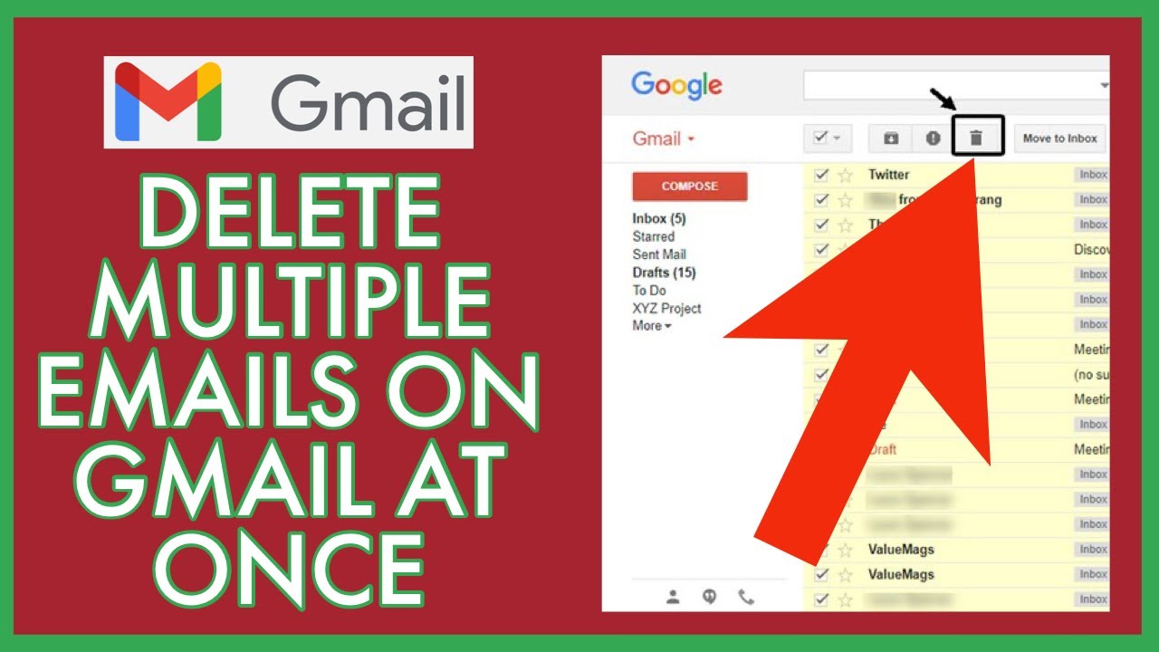 How To Delete Multiple Emails On Gmail At Once Youtube