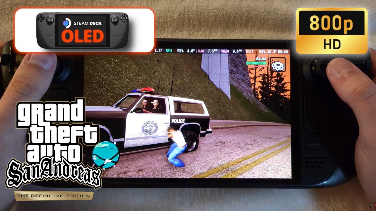 Steam Deck OLED GTA San Andreas The Definitive Edition 800p 