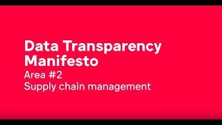 Data Transparency Manifesto area #2: Supply chain management