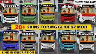 20+ INDIAN SKINS FOR MG GLIDERZ MOD WITH LINK || MG GLIDERZ BUS MOD || BUS SIMULATOR INDONESIA