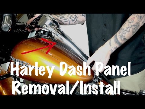 how-to-remove-&-install-harley-fuel-tank-dash-panel-console-diy