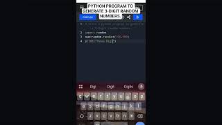 Python program to generate 3-digit random numbers. | [Python for Beginners] Imp. College Questions.