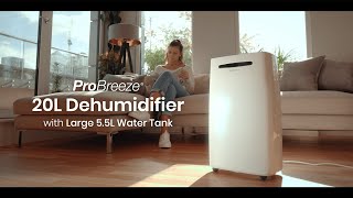 Pro Breeze 20L Dehumidifier With Large 5.5L Water Tank