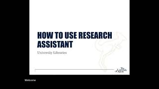 How to Use Research Assistant