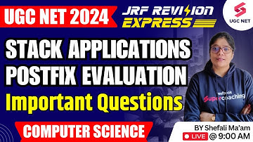 UGC NET Computer Science | Stack Applications| Postfix Evaluation Important Questions | Shefali Mam