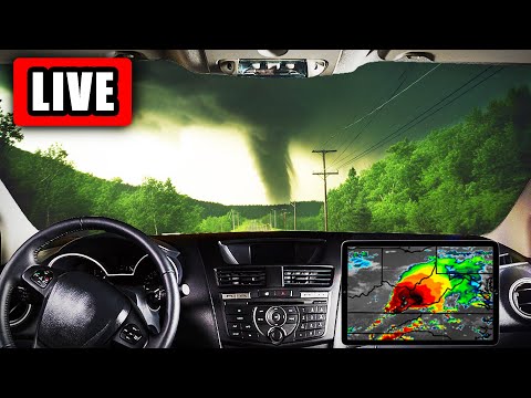 LIVE - Tornado Chasers Track Down Storms In The Mountains! - Live Storm Chasers!