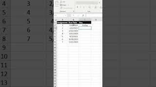 Convert Date to Day of the Week in Excel #exceltips #excel #funfact #howto #exceltricks #funfacts