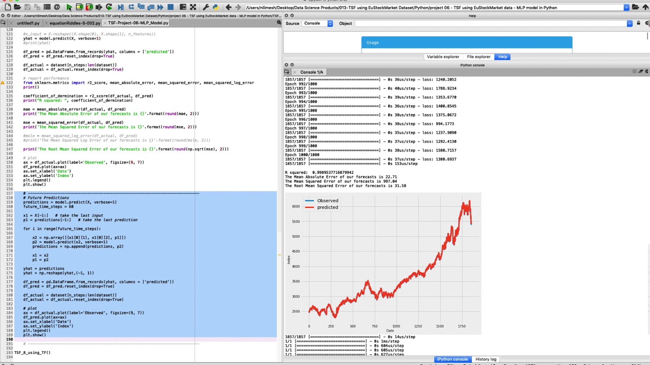 Stock Market Forecasting in Python - MLP model using EuStockMarket ...