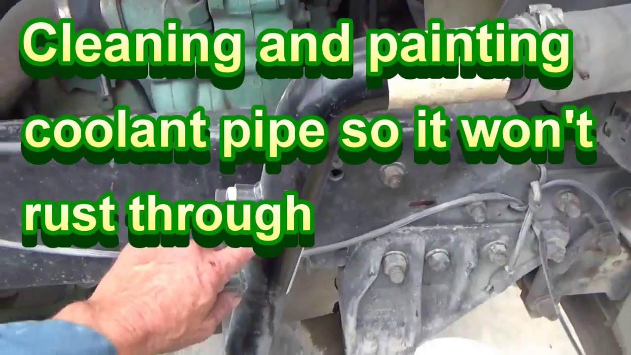 Cleaning, rust treating and painting coolant pipe. September 30, '18