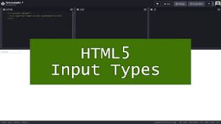 HTML: HTML5 Input Types