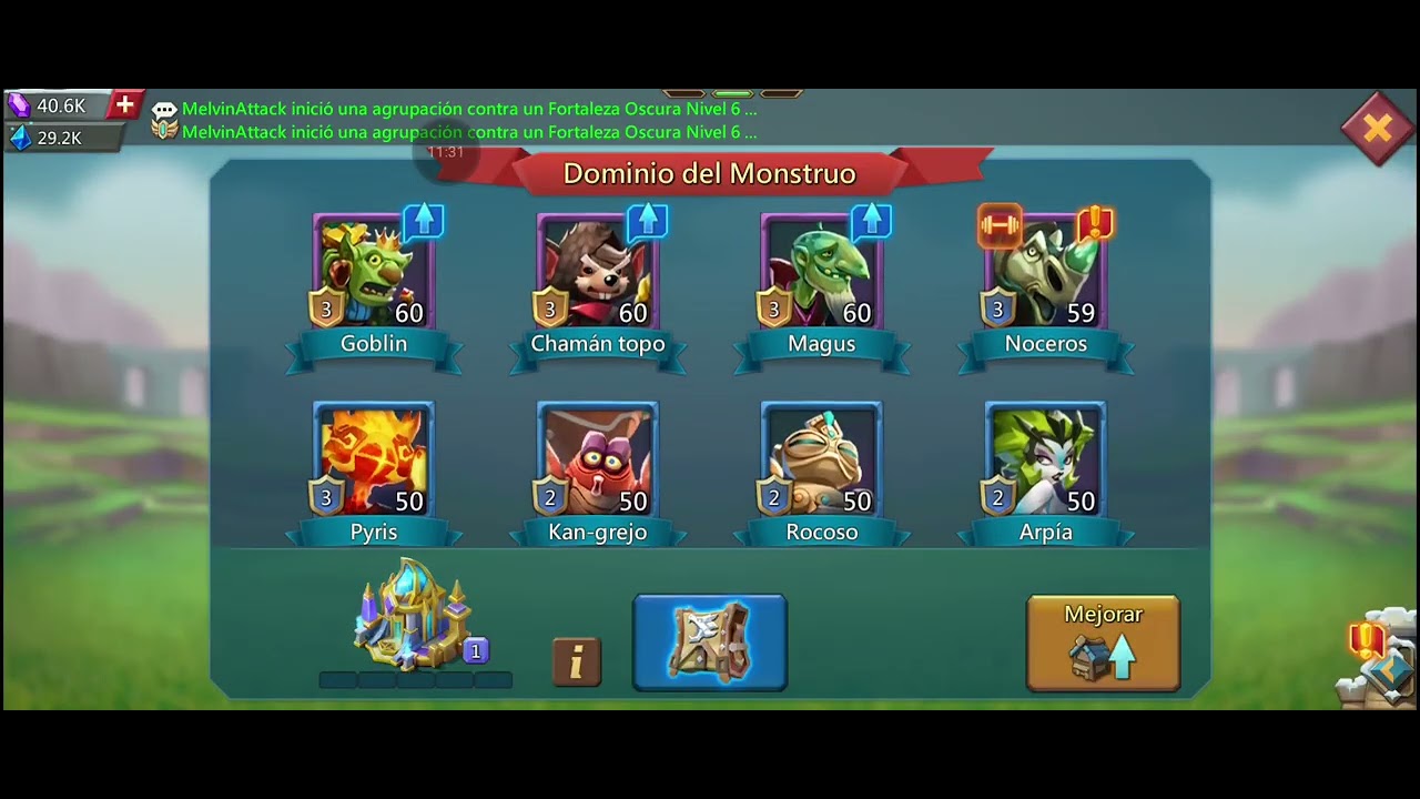 Que monstruitos subir primero en Lords movile 