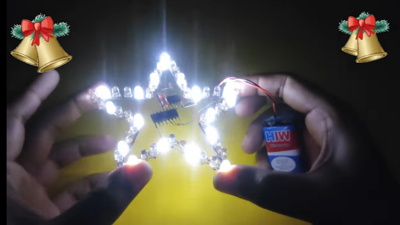 DIY LED Christmas star using 555 ic and CD4017 ic led chaser
