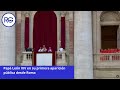 Papa León XIV desde Roma en su primera aparición pública.