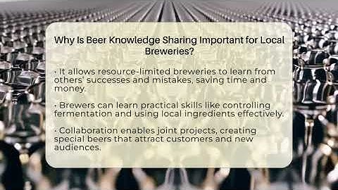 Why Is Beer Knowledge Sharing Important for Local Breweries? - The Pint Guy