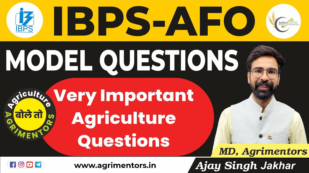 IBPS AFO Model Questions | Very Important Agriculture Questions - YouTube