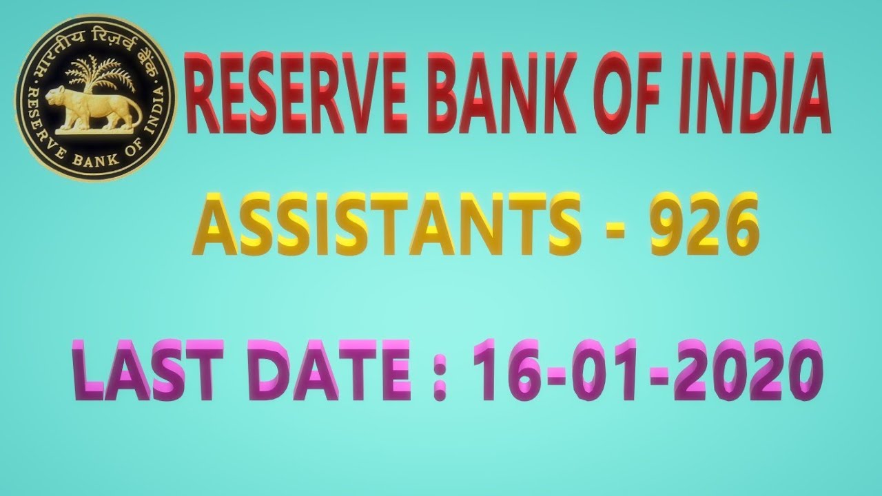 RBI ASSISTANTS Notification - 2020