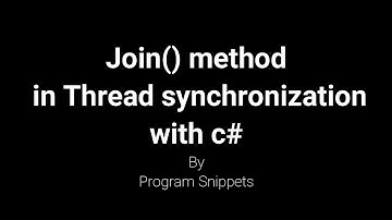 Join Method In Thread Synchronization With C#