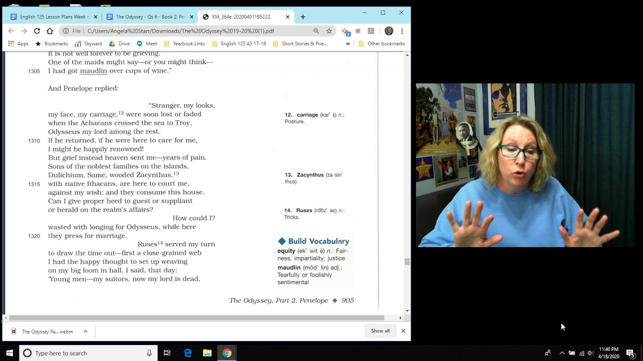 The Odyssey Part 2 - "Penelope" pp. 52-54