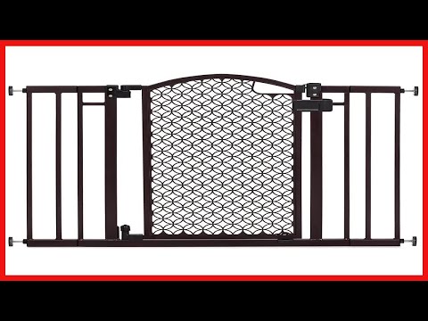 Summer Modern Home Decorative Walk-Thru Baby Gate, Metal with Bronze Finish, Decorative Arched