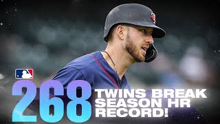 Watch as the minnesota twins break all-time single-season hr record.
don't forget to subscribe! https://www./mlb follow us elsewhere too:
twitter:...
