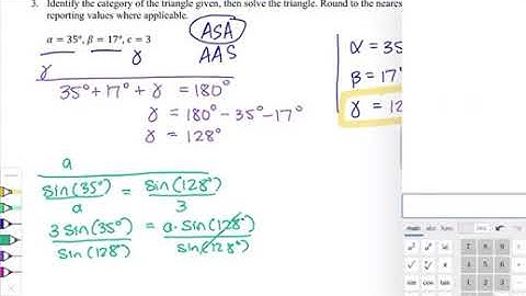 MTH 112 Law of Sines - ASA Example