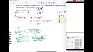 MTH 112 Law of Sines - ASA Example