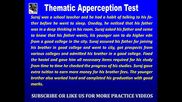 Thematic Apperception Test (Sample TAT Story - 16)II Psychology test in ssb #ssbexpert
