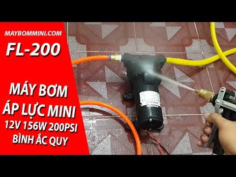 Video Máy bơm áp lực mini 12V rửa xe vệ sinh máy lạnh tưới... - youtube